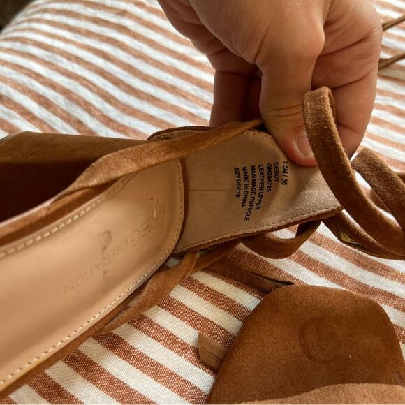 BcbGeneration brown strappy square toe block heeled sandal - Picture 2 of 5